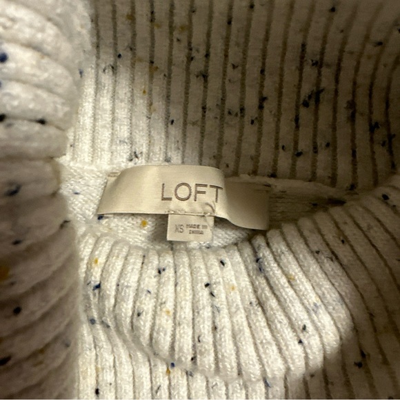 Loft Boat Neck Sweater White Flecks  Cream With Colorful Flecks - Picture 5 of 12